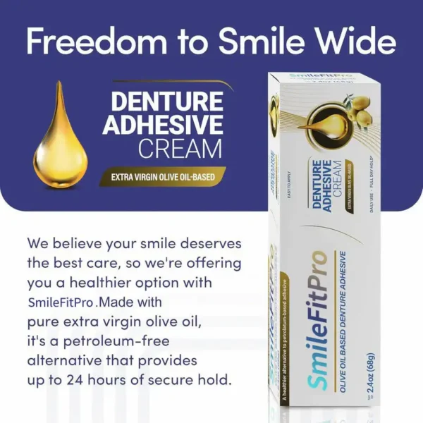 SmileFitPro™ Olive Oil Denture Adhesive Cream