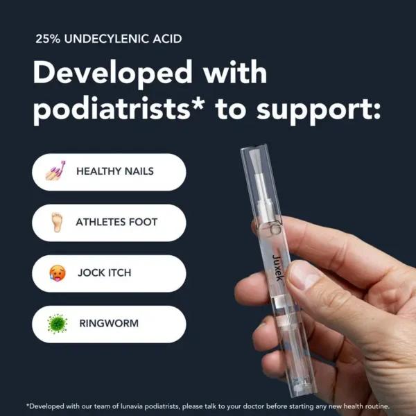 Juxek Toenail Fungus Pen - UNDECYLENIC ACID 25% - Daily Solution for Brittle & Thickened Nails