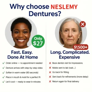 NESLEMY™ Custom-Fit Functional Dentures - Perfectly Fitted in Minutes at Home