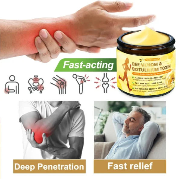 PolarFresh® Bee Venom & Botulinum Toxin Joint Pain Relief & Repair Cream– Fast Relief & Joint Repair