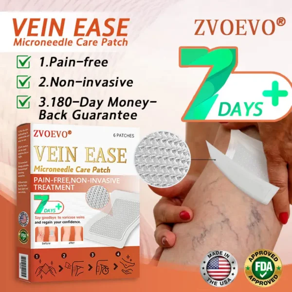 🎁💐Zvoevo® Vein Ease Microneedle Care Patch(For Spider Veins, Varicose Veins, Swelling & Leg Fatigue)
