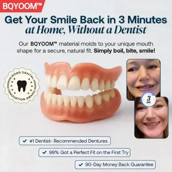 đEnds Today: 70% OFF! BQYOOM⢠Custom-Fit Full Functional DenturesMake you more confident