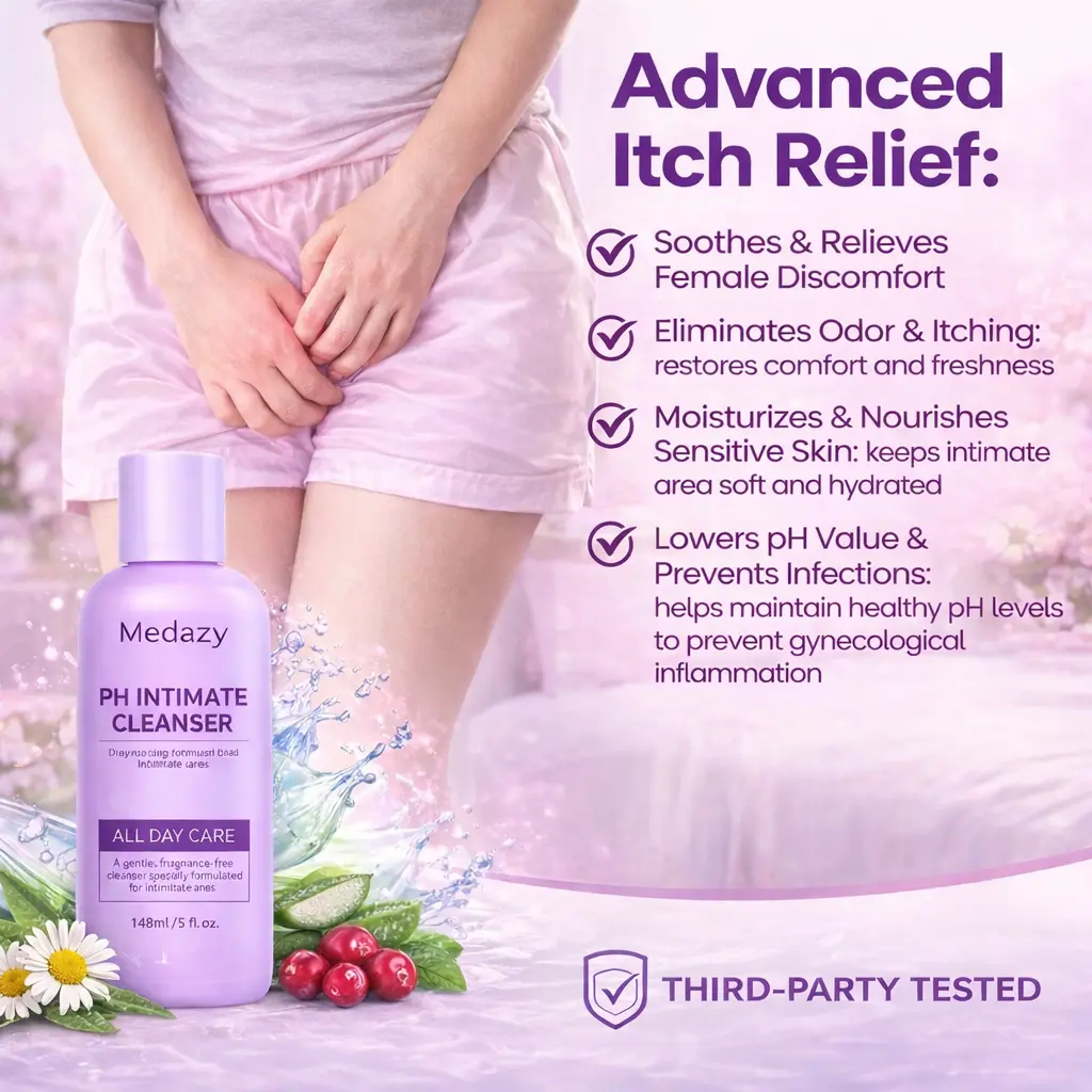 🛡️Medazy PH Intimate Cleanser – Say Goodbye to Odor & Itching 🚫 – Restore pH Balance ⚖️ & Fight Inflammation 🦠