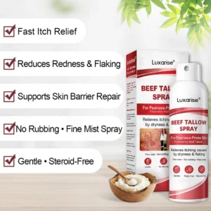 𝗟𝘂𝘅𝗮𝗿𝗶𝘀𝒆® 𝗕𝗲𝗲𝗳 𝗧𝗮𝗹𝗹𝗼𝘄 𝗦𝗽𝗿𝗮𝘆 𝗳𝗼𝗿 𝗜𝘁𝗰𝗵𝘆, 𝗙𝗹𝗮𝗸𝘆 𝗣𝘀𝗼𝗿𝗶𝗮𝘀𝗶𝘀 𝗦𝗸𝗶𝗻