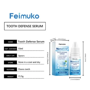 Feimuko Tooth Defense Serum with Nano Hydroxyapatite for Teeth Whitening and Deep Cleaning