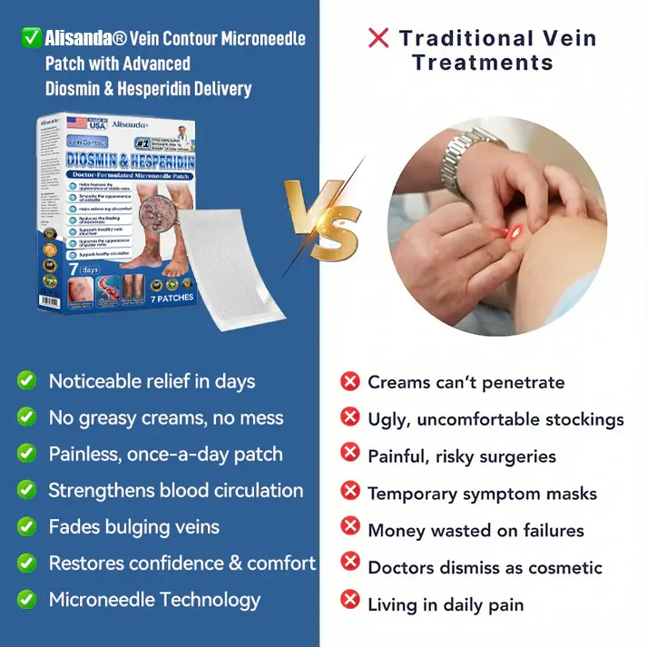 Alisanda® 𝑽𝗲𝗶𝙣 𝘾𝐨𝐧𝘁𝗼𝙪𝙧 𝙈𝙞𝐜𝐫𝒐𝒏𝒆𝗲𝗱𝗹𝙚 𝙋𝙖𝐭𝐜𝒉 𝒘𝒊𝘁𝗵 𝗔𝙙𝙫𝙖𝙣𝙘𝐞𝐝 𝐃𝒊𝒐𝒔𝗺𝙞𝐧 & 𝑯𝒆𝘀𝗽𝗲𝙧𝙞𝙙𝙞𝐧 𝐃𝒆𝒍𝒊𝒗𝗲𝗿𝙮🌿𝟕-𝐃𝐚𝐲 𝐕𝐢𝐬𝐢𝐛𝐥𝐞 𝐑𝐞𝐬𝐮𝐥𝐭𝐬 𝐟𝐨𝐫 𝐕𝐚𝐫𝐢𝐜𝐨𝐬𝐞 𝐕𝐞𝐢𝐧𝐬 — 𝗔𝗱𝘃𝗮𝗻𝗰𝗲𝗱 𝗛𝗲𝗿𝗯𝗮𝗹 𝗕𝗹𝗲𝗻𝗱 𝗧𝗮𝗿𝗴𝗲𝘁𝘀 𝗦𝗽𝗶𝗱𝗲𝗿 𝗩𝗲𝗶𝗻𝘀 & 𝗥𝗲𝗹𝗶𝗲𝘃𝗲𝘀 𝗛𝗲𝗮𝘃𝘆, 𝗧𝗶𝗿𝗲𝗱 𝗟𝗲𝗴𝘀
